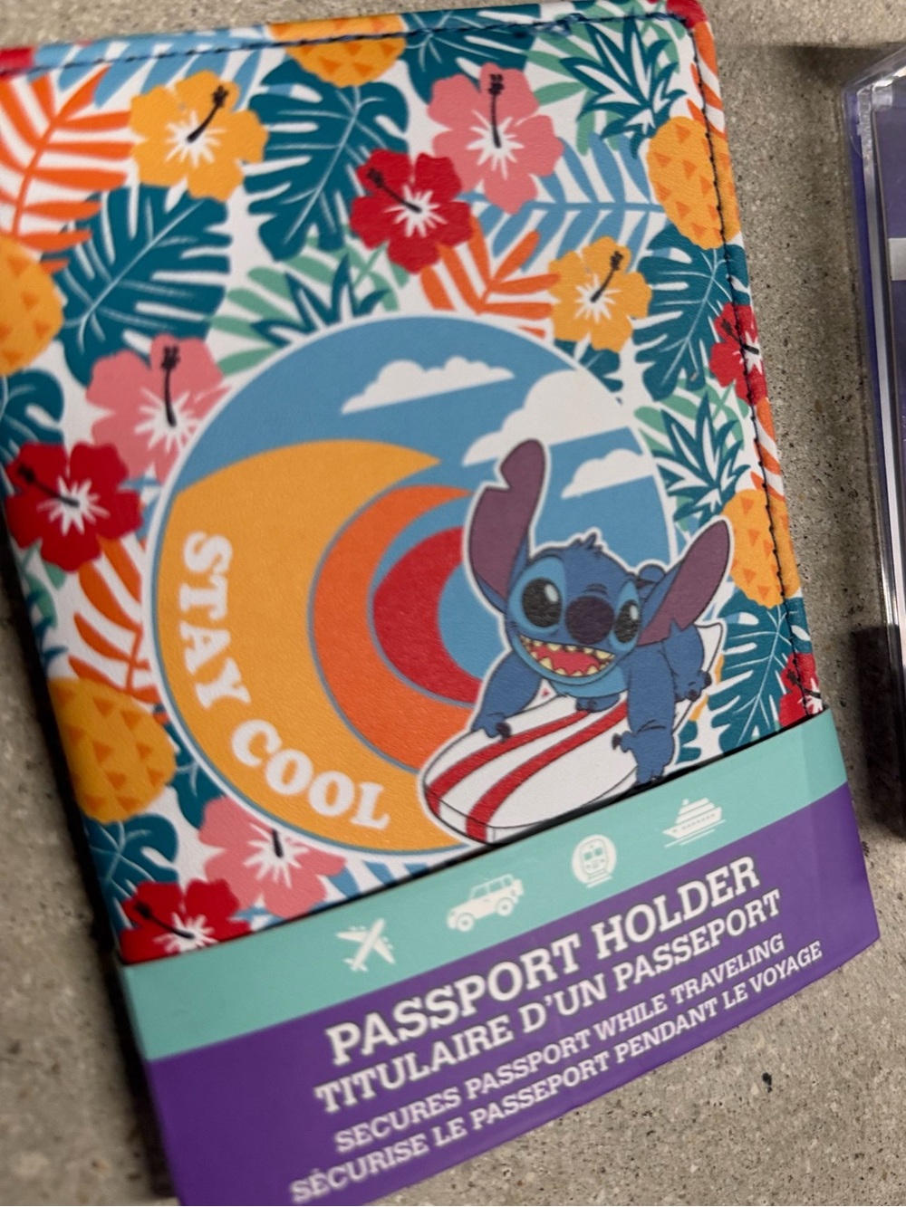 Disney Lilo & Stitch Tropical 'Stay Cool' Passport Holder - new w tags